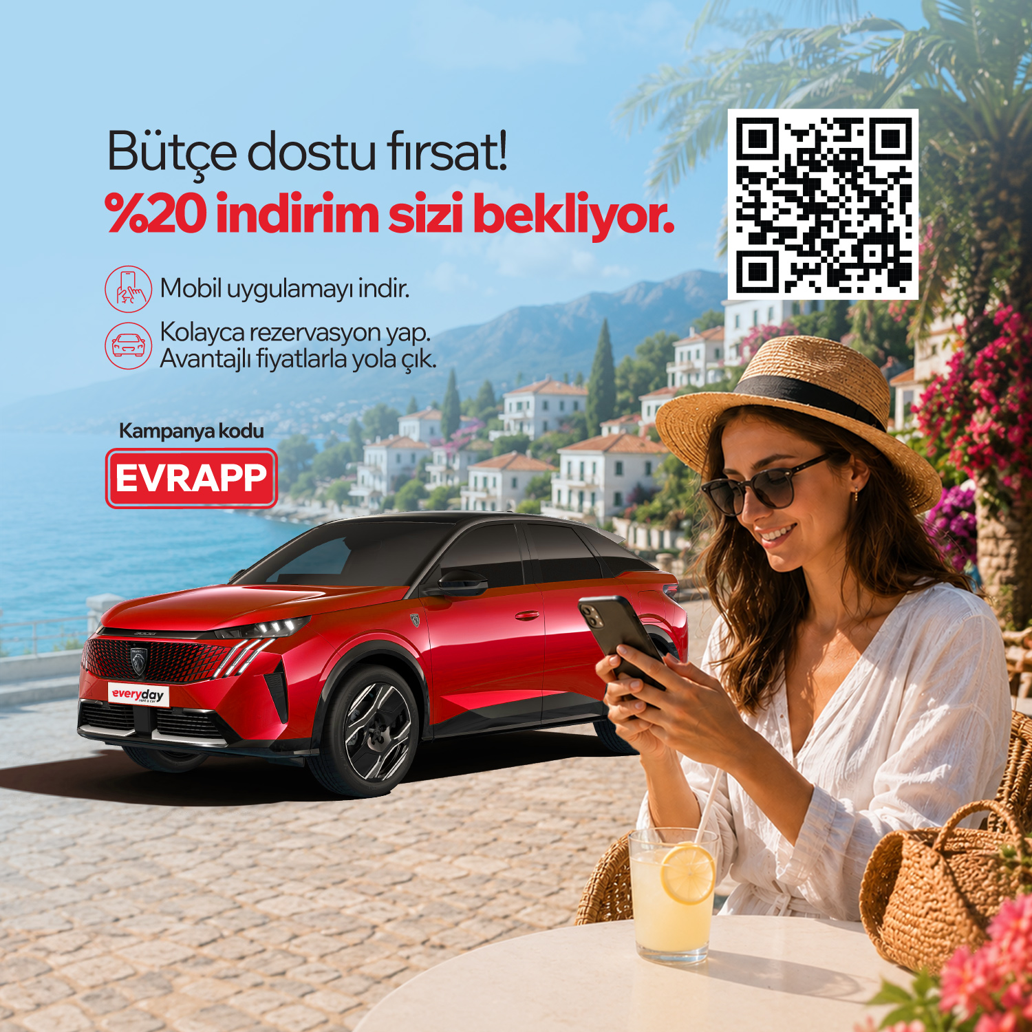 📱 Everyday Rent a Car Mobil Uygulamasını İndir, %20 İndirimle Kirala!