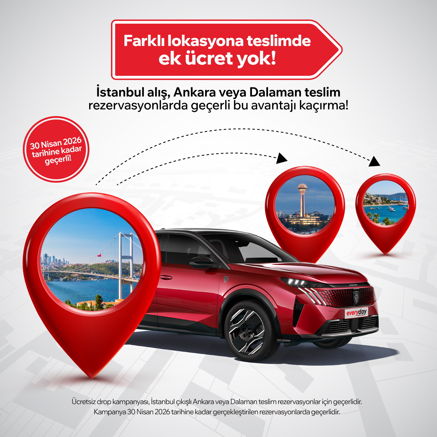 Farklı Lokasyona Teslimde Ücret Yok!