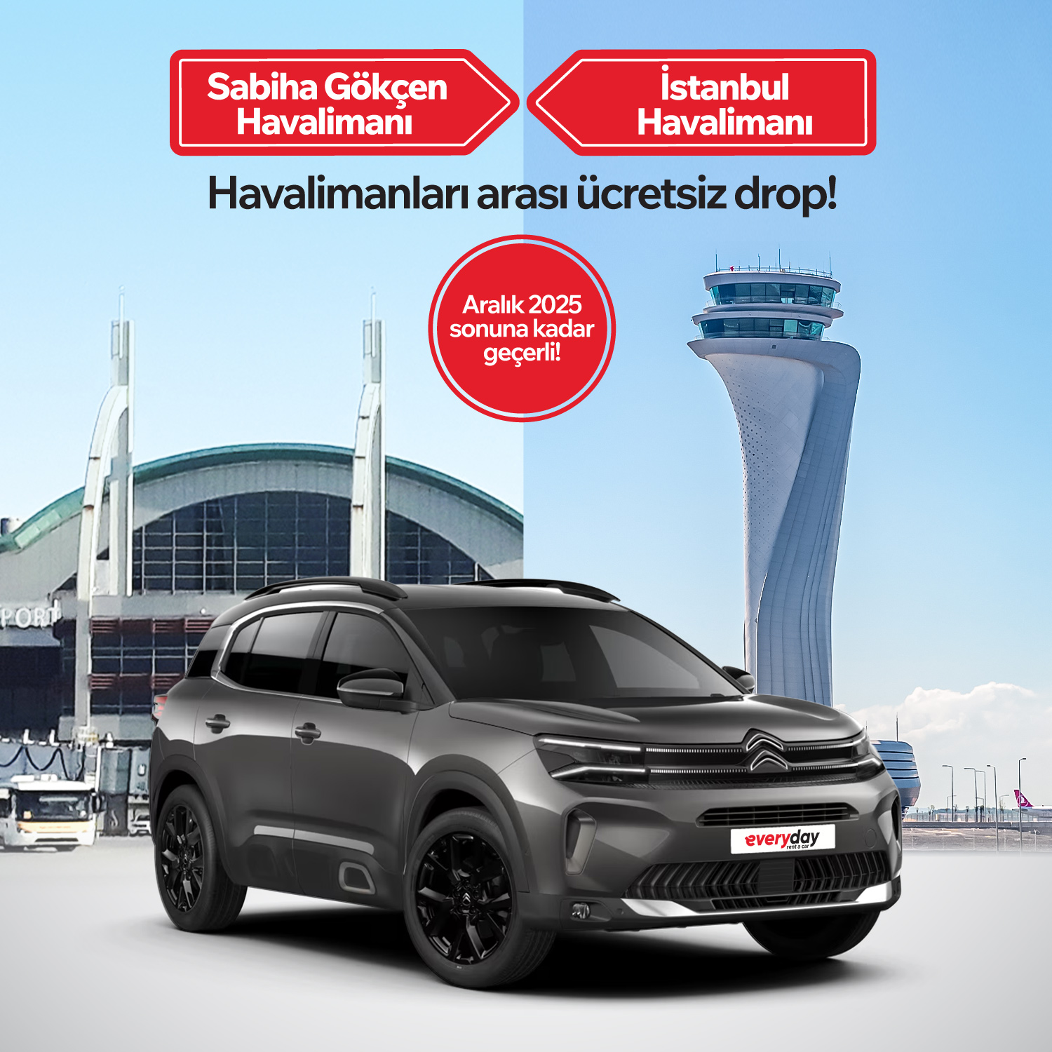 İstanbul Havalimanları Arası Drop Ücreti Yok!